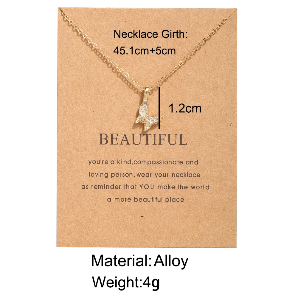 

IF YOU Gold Color Round Infinite Butterfly Necklace For Women Drop shipping Gift Necklaces With Card 2020 Fashion Jewelry