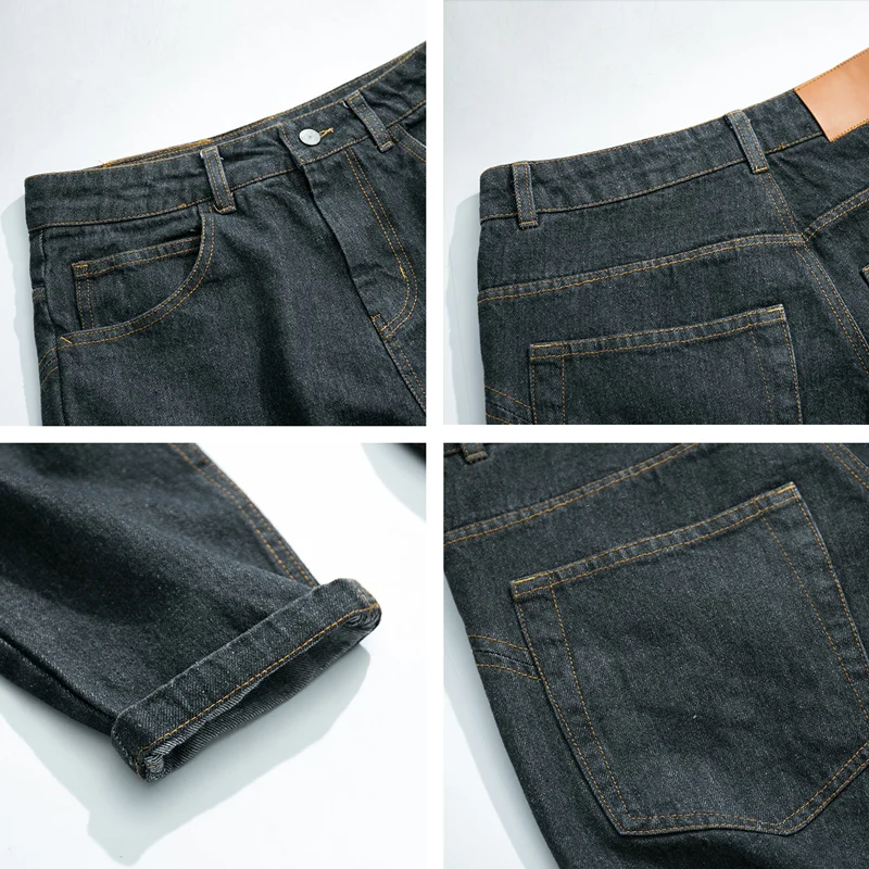 

Fashion Streetwear Men Jeans Loose Fit Wide Leg Small Bottom Harem Pants Retro Wash Japanese Vintage Designer Hip Hop Jeans Men