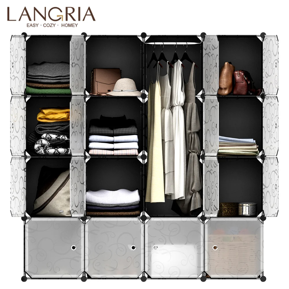 LANGRIA 16 куб в сборе простой шкаф пластиковый модульный многофункциональный для