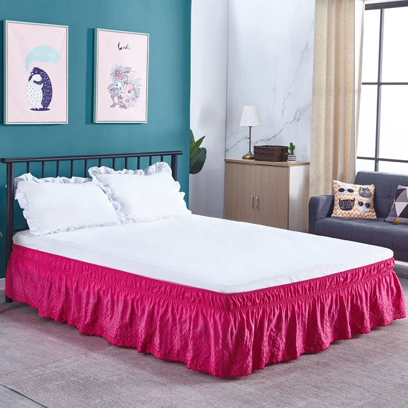

Hot Sale Stretch Bed Skirt Elastic Band Bed Skirt Bedding Bed Cover without Surface Home Hotel Bed Skirt Twin/Full/Queen/King