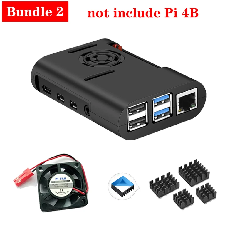 Raspberry Pi 4 корпус ABS корпус с вентилятором черный корпус алюминиевый радиатор для Raspberry Pi 4 Модель B Pi 4B Pi4