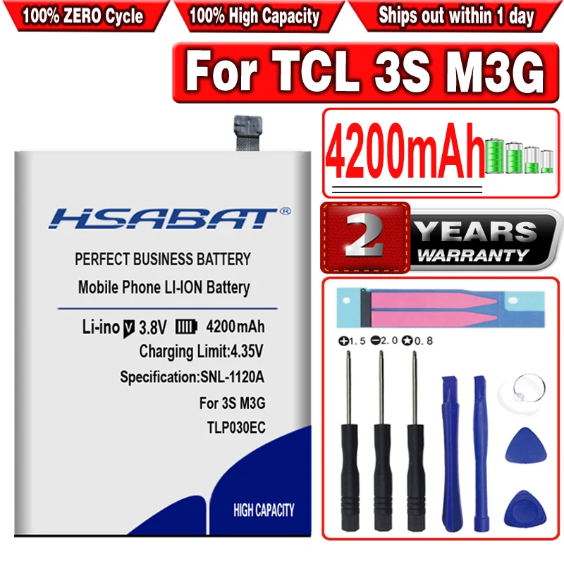 Аккумулятор HSABAT TLP030EC 4200 мАч для аккумуляторов TCL 3S M3G|battery for|3500mah batterybattery 3500mah |