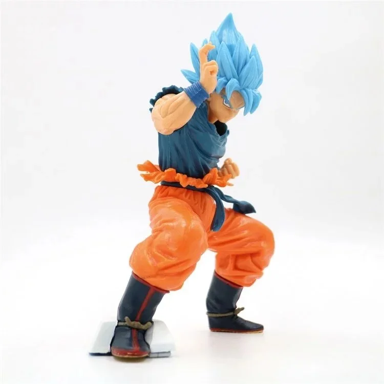 Anime 21CM Dragon Ball 20th anniversary Super Saiyan God Son Goku Blue Hair PVC Action Figure Model Toys Gift | Игрушки и хобби