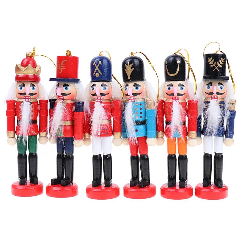 

12cm Nutcracker Puppet Christmas Ornaments Desktop Decoration Cartoons Drawing Walnuts Soldiers Band Dolls Nutcracker Miniatures