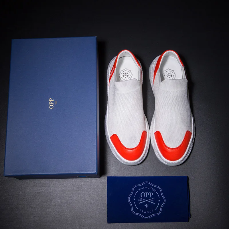 

OPP Men's Shoes Cow Leather Flats Fashion Shoes Genuine Leather Lace-up Sports Shoes Men's Casual Footwear Sneakers