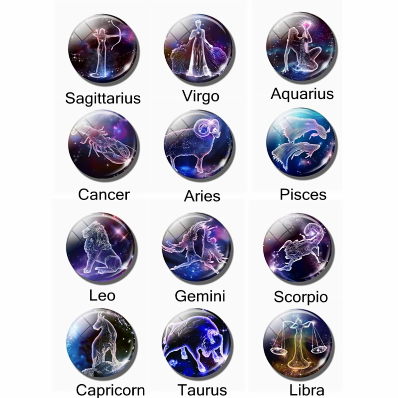 

12 Zodiac Sign Keychain Sphere Ball Crystal Key Rings Scorpio Leo Aries Constellation Birthday Gift for Women and Mens