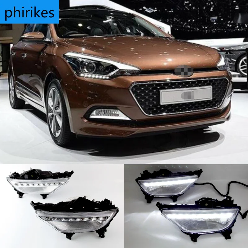 

1 пара автомобиля Светодиодный дневной светильник DRL Водонепроницаемый 12В противотуманная фара для Hyundai I20 2015 2016 2017