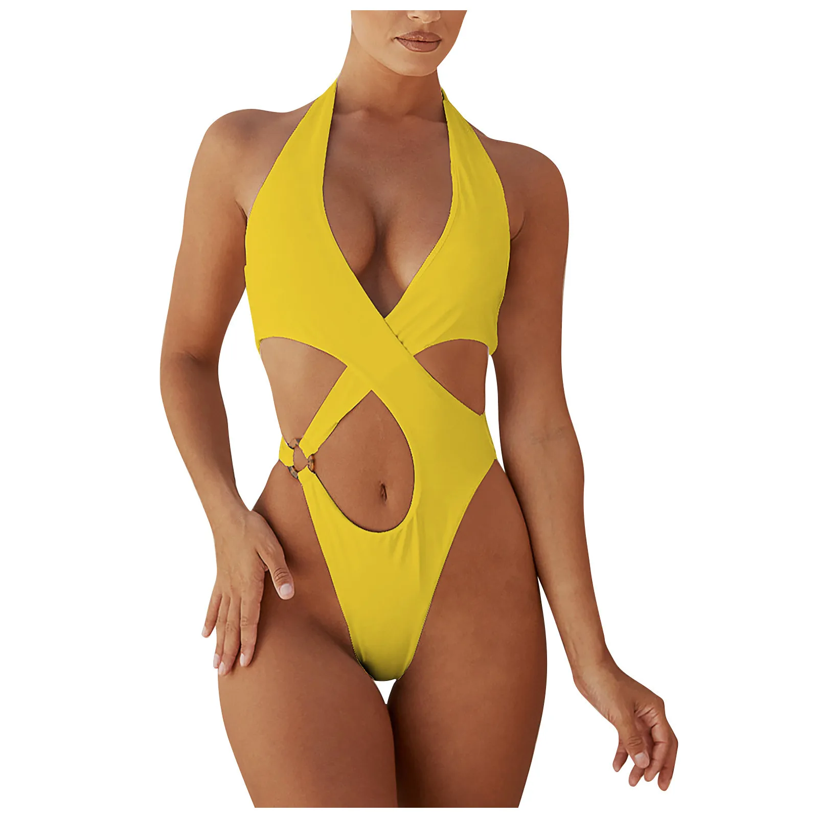 

Women Plus Size One-piece Swimsuit Patchwork Swimwear Retro Monokini Bathing Suits Summer Beach Wear 2021 #g