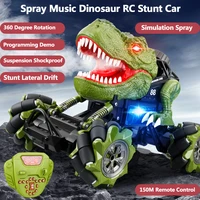4wd dinosaur shell stunt drift rc car simulation spray programming demo rotation dance music 150m off road stunt car model