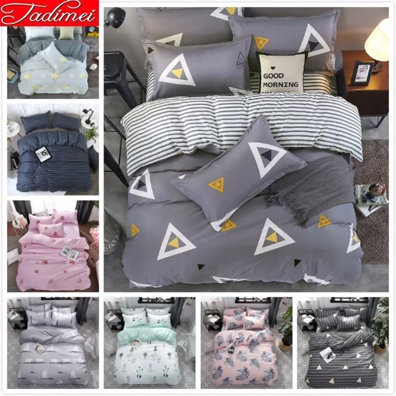 Новая мода серый пододеяльник постельный комплект для взрослых детей мягкий