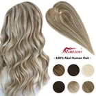 Топперы для волос Moresoo, 100% натуральные человеческие волосы на заколке, кусок волос для женщин, естественная прямая машина, волосы без повреждений, моно и топ из ПУ