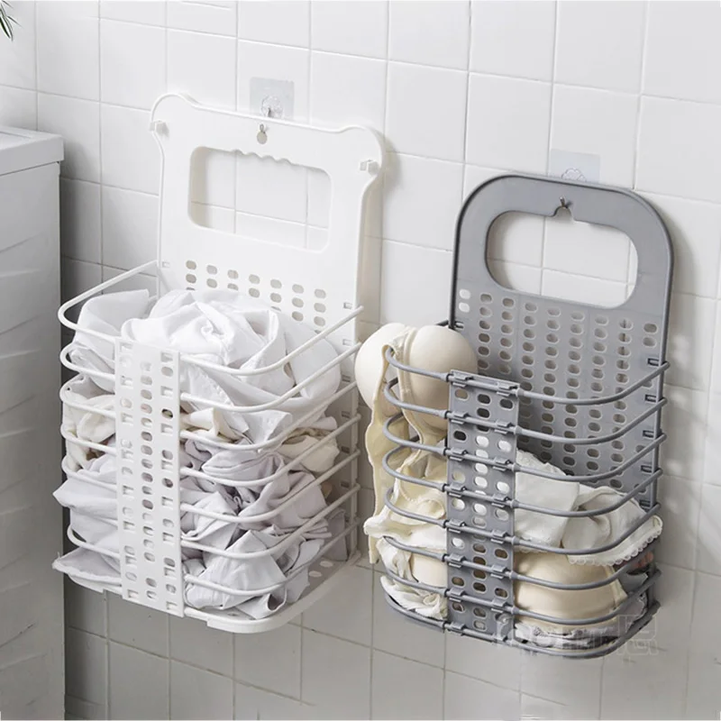 Складная корзина для ванной органайзер хранения одежды настенная пластиковая