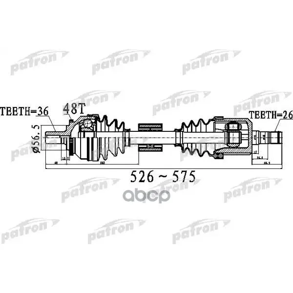 Полуось Передний Мост Слева 36x526x56 5x26 Abs:48t Volvo S60 I 2002 2009 V70 Ii 00 08 PATRON арт. PDS0535|Зеркала