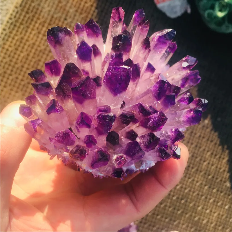 

Natural Crystal Cluster Amethyst Specimen Mineral Ore Purple Quartz Reiki Healing Stone Raw Crystals Home