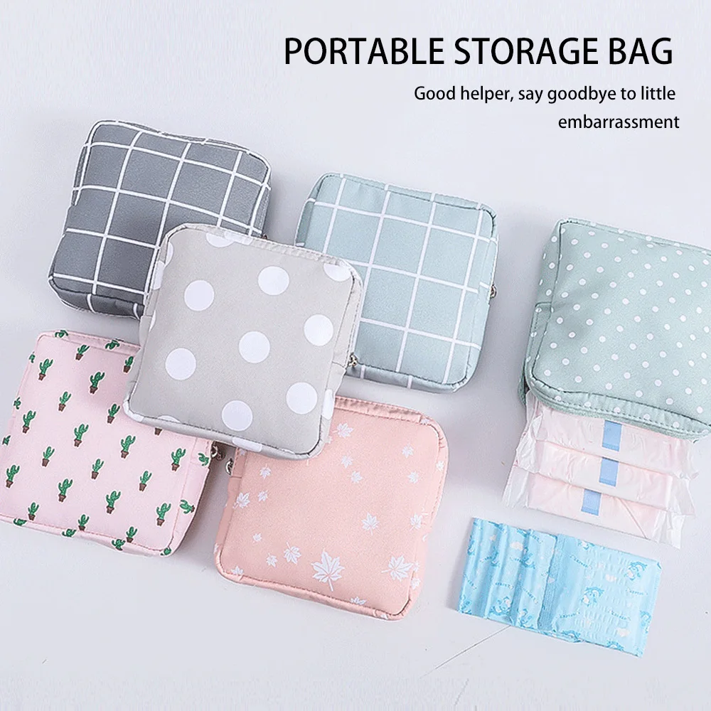 

Sanitary Pads Storage Box Women Sanitary Napkin Bag Portable Travel Bags Cosmetics Makeup Organizer Coin Jewelry Organizers
