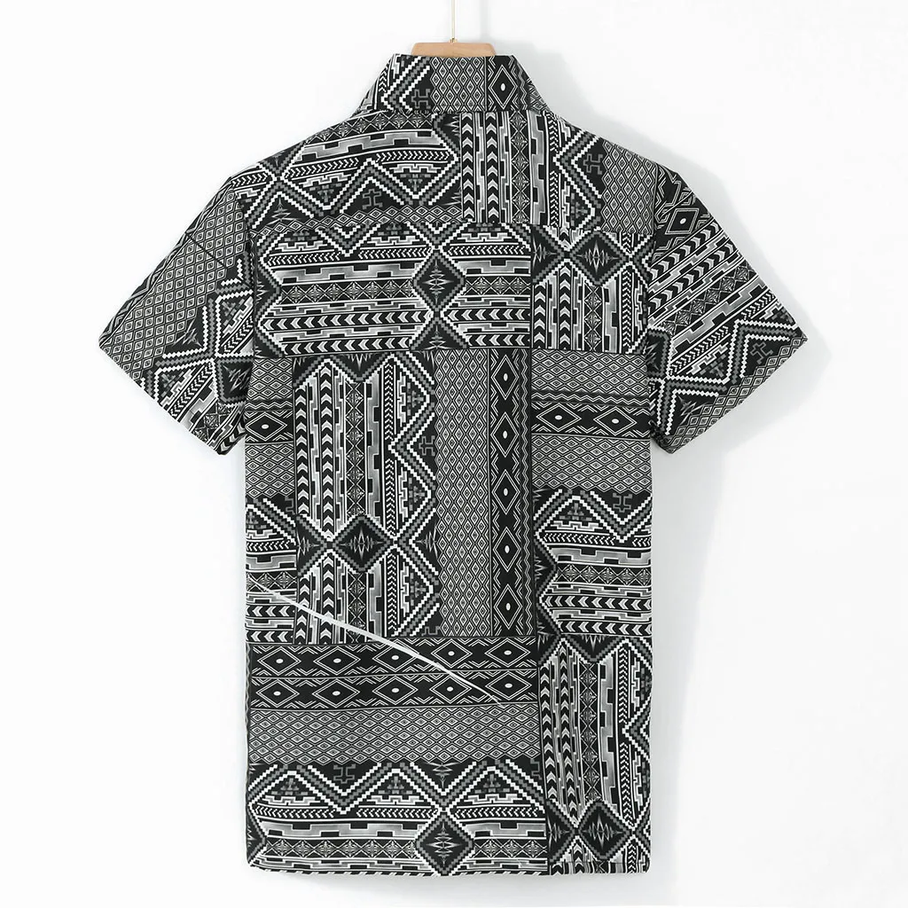 Мужские рубашки мужская рубашка с ретро принтом Мужская Летняя Повседневная