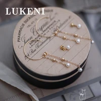 graceful golden beads pearl multiple wearing styles valentines day present tassel earrings fashion ladies earrings