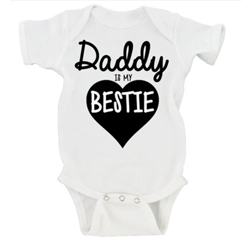 Детский комбинезон DERMSPE с надписью DAD Is My Bestie для новорожденных Love Graphic и короткими