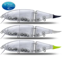 jointed bait 185mm 220mm shad glider unpainted swimbait lures hard body floating pike fishing tackle