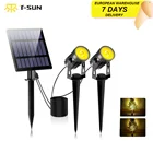 T-SUNRISE светодиодный светильник на солнечной батарее, водонепроницаемый, IP65, освесветильник для сада, газона, ландшафта, теплыйхолодный белый RGB прожсветильник s