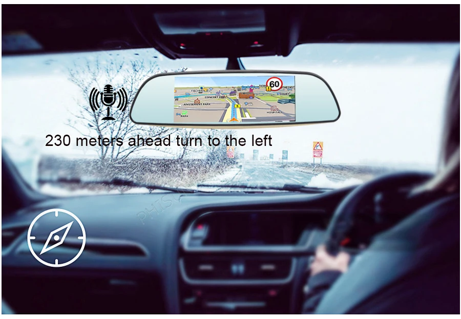 Anfilite 3g FHD 1080P dashcam Автомобильный видеорегистратор Камера авто 6,5 дюймов зеркало заднего вида gps трек рекордер двойной объектив регистратор видеокамера