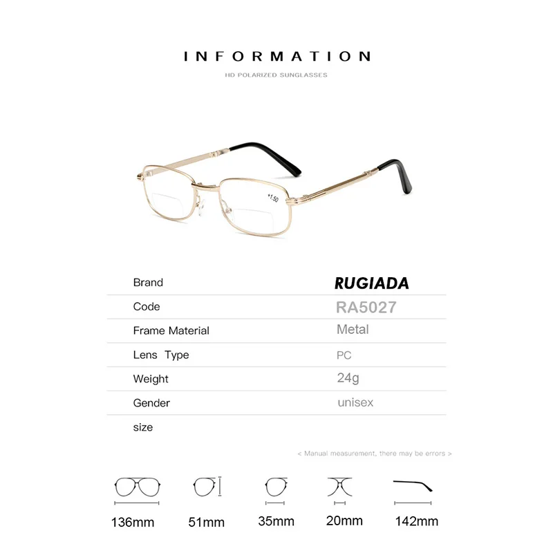RUGIADA сплав анти УФ Складные очки для чтения мужской и женский оптический