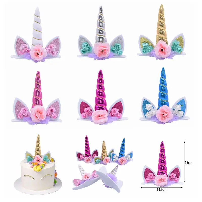 

1pc Unicorn Cake Topper Unicorn Party Cake Decoration Baby Shower Kids Girl Birthday Dessert Decor DIY Craft Accessories