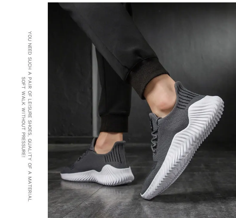 Мужские кроссовки Flyknit Дышащая повседневная мужская обувь Light Large Size Tennis Male Поддержка взрослых Dropshipping 39-47