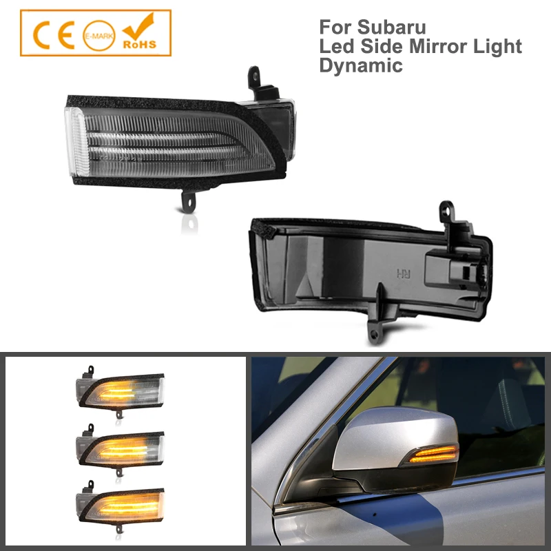 

2Pcs Error Free LED Dynamic Side Mirror Light Car Turn Signal Lamps For Subaru Crosstrek Forester Impreza Legacy Outback WRX STI