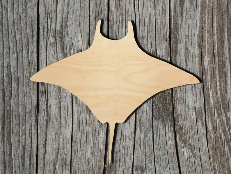 Manta Ray несколько размеров лазерная резка необработанной древесины вырезанные