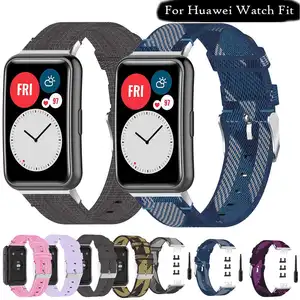 soft nylon watchband for huawei watch fit strap original smartwatch band canvas wriststrap belt bracelet accessories with tool free global shipping