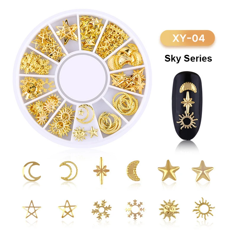 Стикер для ногтей 3D модные стильные гвоздики дизайна золотые подвески летний