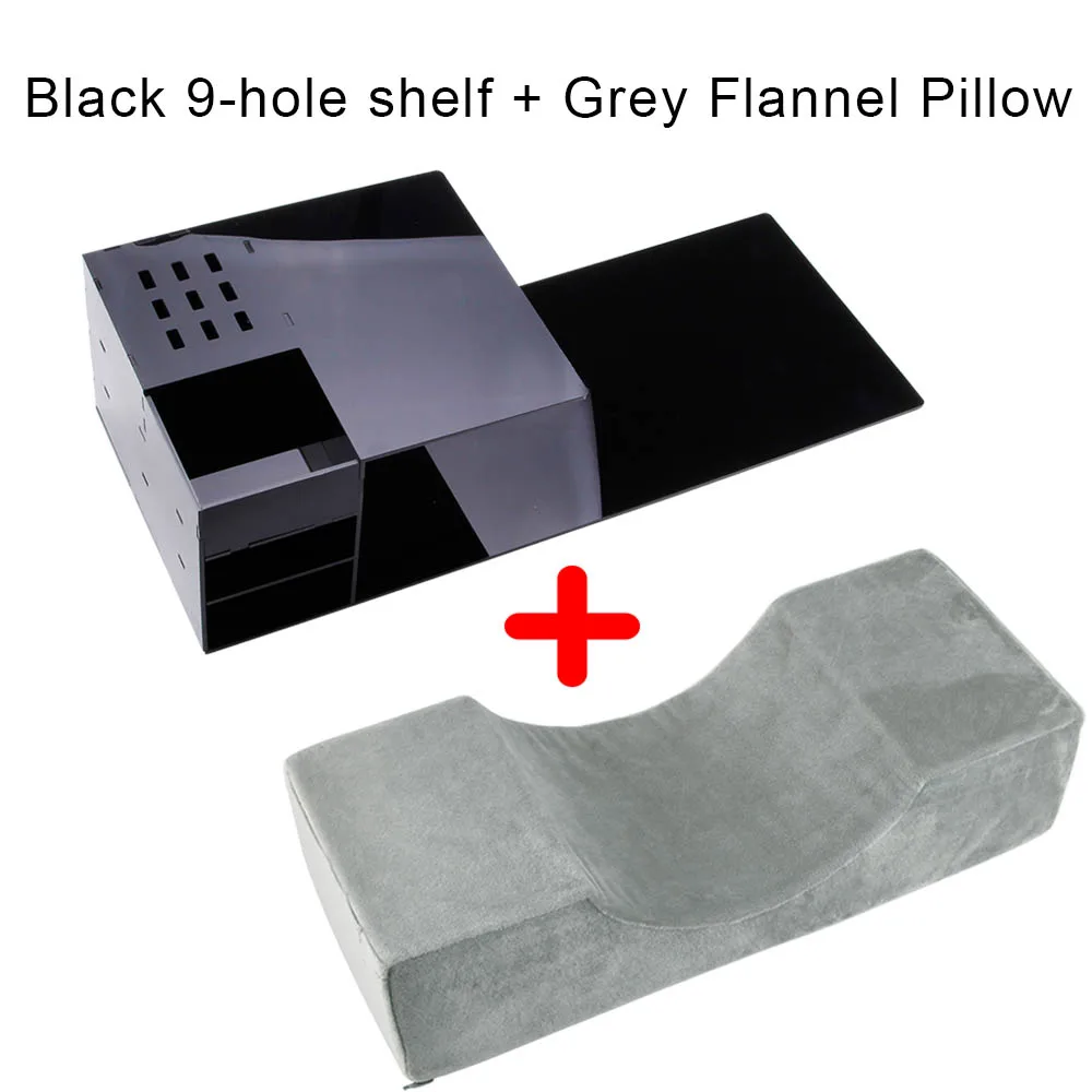 9 holes Black set B Наращивание ресниц фланелевая Полиуретановая подушка эргономичная память шеи ресниц полка для подушки для салонного использования прививка поддержка наращивание ресниц инструменты - Цвет: 9 holes Black set B