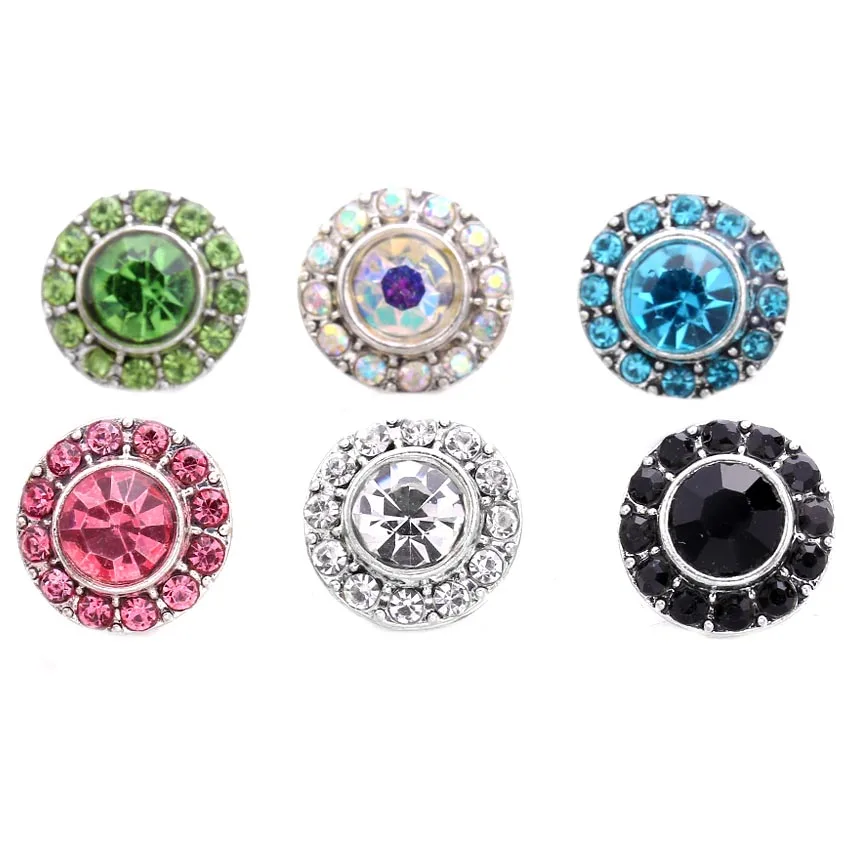 10 шт./лот Новое поступление 12 мм круглые мини-пуговицы со стразами ювелирные