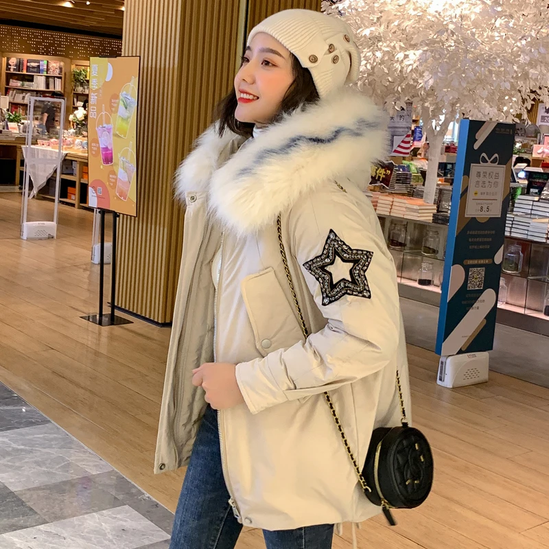 

Fashion Winter Coat Women Jackets Thick Down Parkas new Big Fur Hooded Cotton Long Coats Warm Windbreaker Female Outwear coat