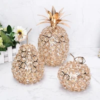 europe crystal apple pear pineapple crafts luxury creative fruits miniature figurines desk decor home decoration accessories