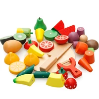children kitchen food pretend toys fruit fish vegetable blocks children lovely wooden toys play house toy baby gifts