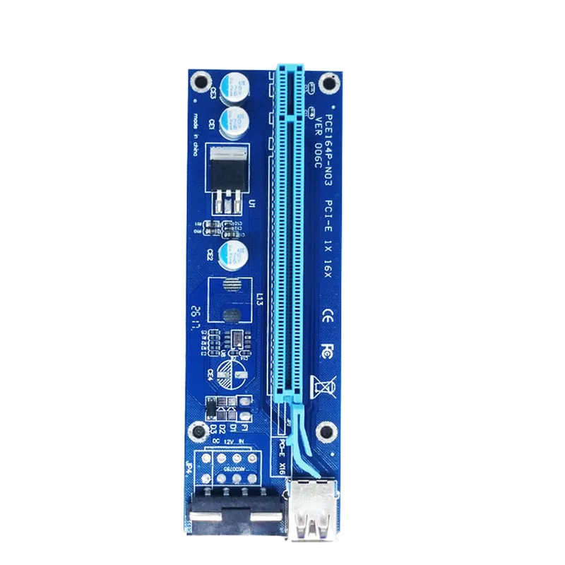 PCI-E удлинитель PCI Express Riser Card ver 006 1x до 16x USB3.0 SATA 4Pin IDE Molex разъем питания для