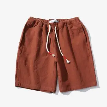 

Original linen casual shorts men's summer breathable pure color slimming trend five-minute pants basic pants
