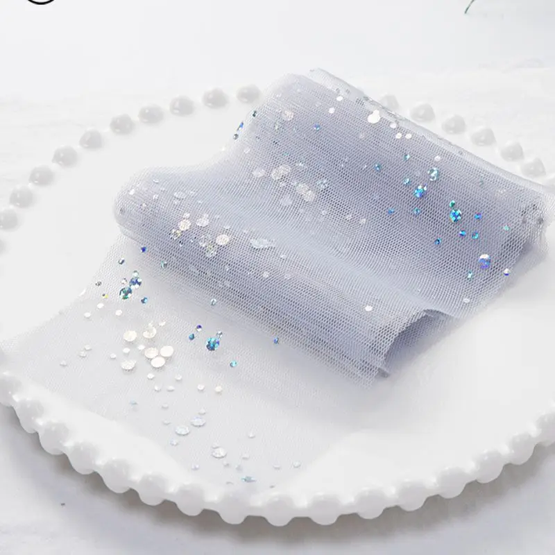 Блестящие кружевные марлевые ленты в горошек 15 м/лот 6 см искусственное платье