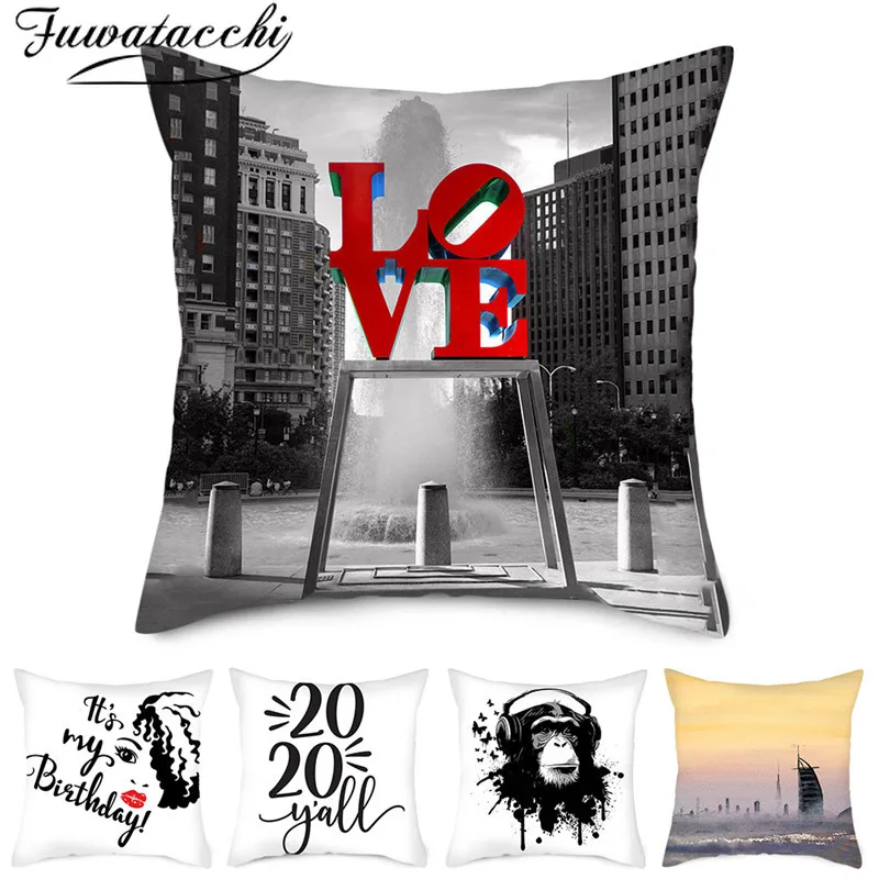 Fuwatacchi наволочка с рисунком краба орангутана 2020 букв для домашнего стула дивана