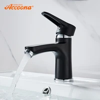 accoona basin faucet black copper bottom classic single hole baking paint cold hot sink taps a96111c a96111f a96111g a96111