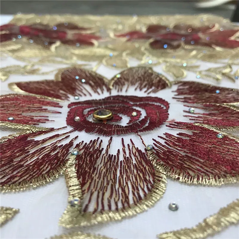 2020 розовая Высококачественная африканская кружевная ткань с большими камнями