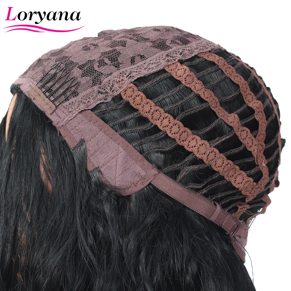 

Loryana Synthetic Short Bob Hair Wigs Inside buckle Black 1B Color water wave Heat Resistant Cosplay Wigs For Women