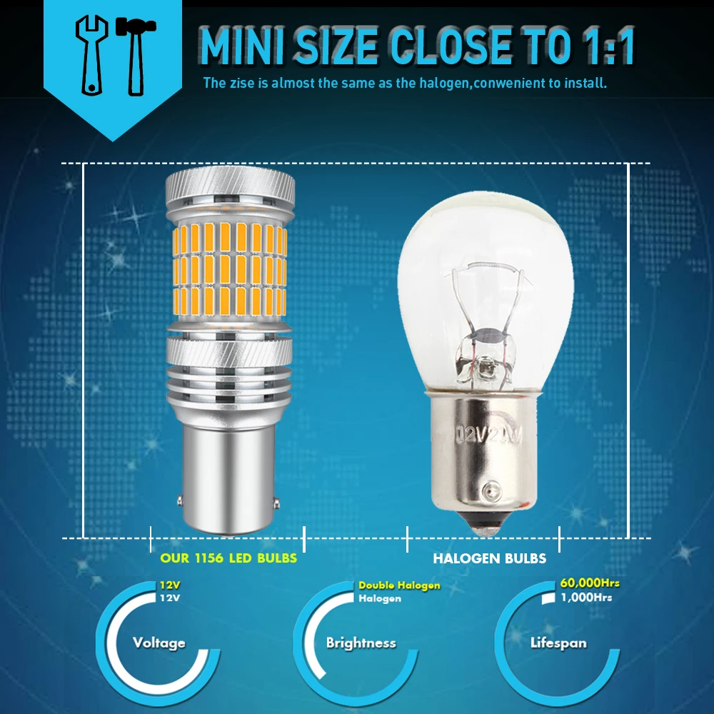 2x1156 ba15s P21W Светодиодная лампа поворота без ошибок гипер вспышка BAU15S PY21W для Bmw e39 e87