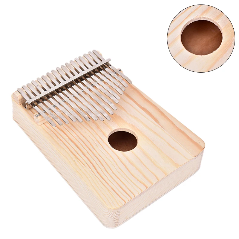 Wood Musical Instruments 17 Key Kalimba African Solid Pine Mahogany Thumb Finger Piano Sanza Mbira Calimba Play with Guitar | Спорт и