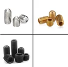 10-50 шт. DIN916 m1.6 m2 m2.5 m3 m4 m5 m6 m8 сталь с черной латунью 304 нержавеющая сталь Безголовый гнездовой зажим установочный винт