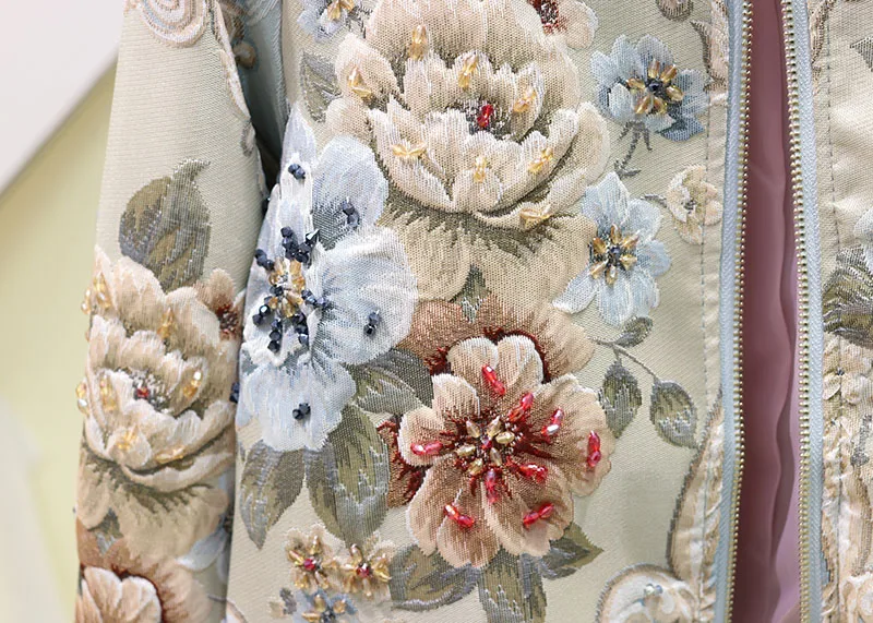 Autumn Winter Hot Sale Fashion Runway Designer Outwear Women Elegant Floral Embroidery Hollow Out Luxury Coat Short Jacket