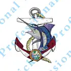 Интересный виниловый флаг Флориды 13 см x 9,7 см с марлином, наклейки на автомобиль, наклейки, домов на колесах, лодки, водонепроницаемые наклейки, мультяшная графика