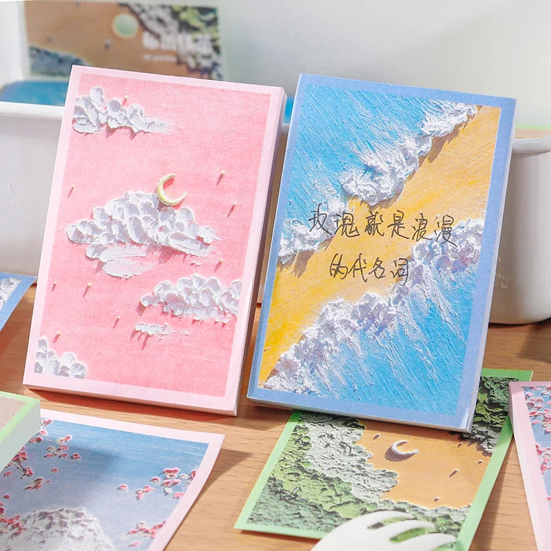 Клейкие заметки с Сакурой 80 листов масляная живопись украшение для рукоделия